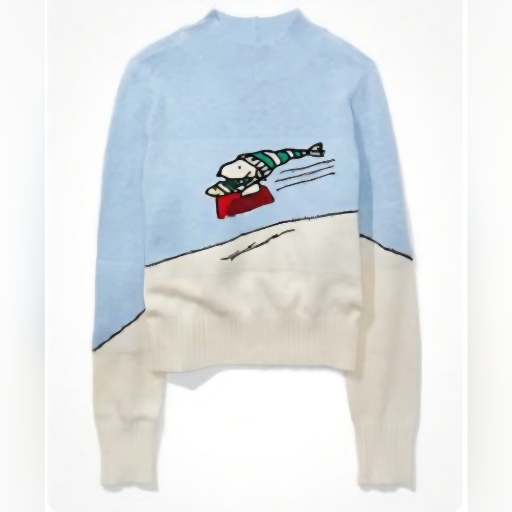 American Eagle Outfitters Snoopy Mock Neck Sweater Women's Size Extra Small